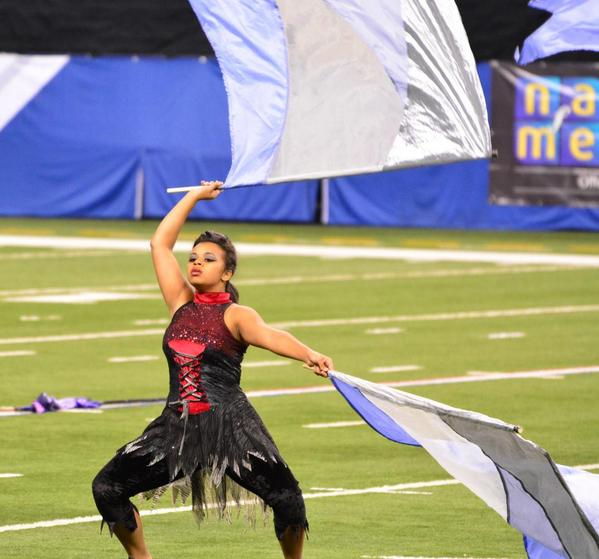 IndianaMarching's tweet photo. Evansville Harrison guard leading to the end #boa2014 #boanextlevel http://t.co/L5SFLU7eqH