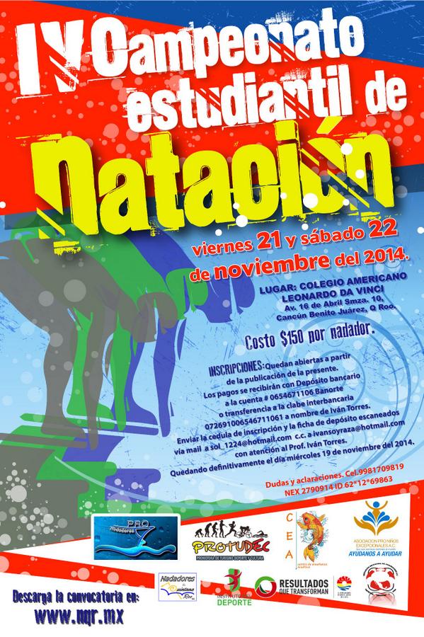 Inscribete en nqr.mx  a nuestro siguiente evento! 21 y 22 de Noviembre   <a href="/NadadoresQRoo/">Nadadores Q Roo AC</a>