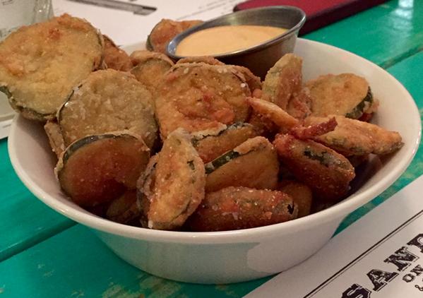 Fried pickles with comeback sauce at PastureQ (<a href="/Pasture_cville/">PastureQ</a>)