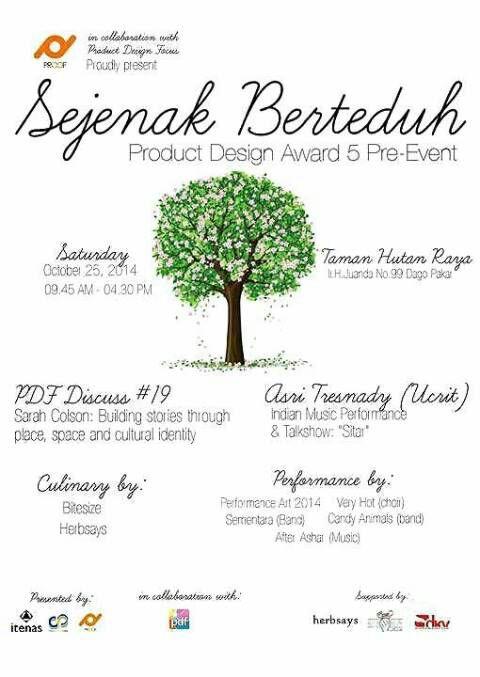 PRE EVENT PRODUCT DESIGN AWARD V HARI INIIIII DI Taman Hutan Raya Juanda ! ayo datang dan ramaikan !