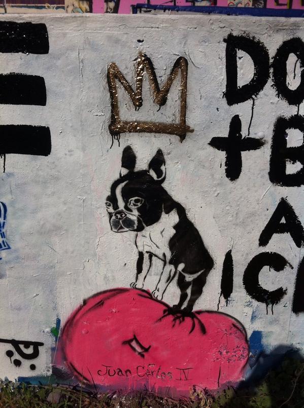 miles_starkey's tweet photo. Juan Carlos IV stencil http://t.co/T56RVhRoUd