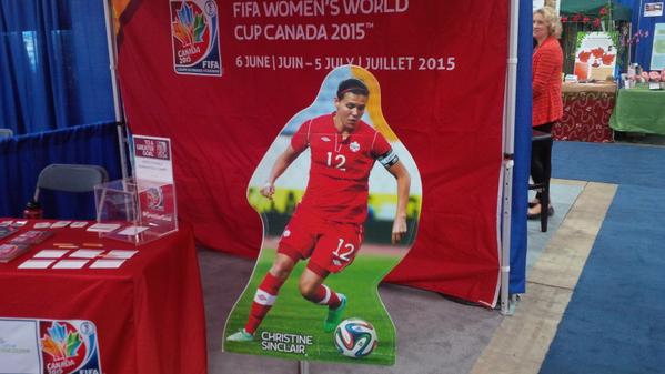 taunyag's tweet photo. Come meet Christine Sinclair at the @WCWomensShow :) #notlifesize #justascool #Canada2015 #wwc http://t.co/4ihNxvlNkB