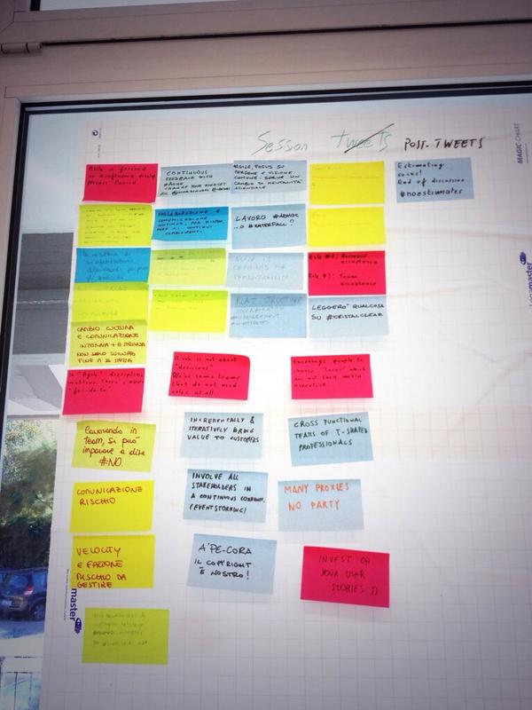 lavirrgi's tweet photo. Post-tweets wall: the highlight of this two-days seminar with @lukadotnet and @thoughtworks http://t.co/pOrXe77Sko