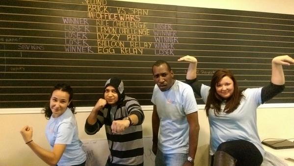 SpanEnterprises's tweet photo. Had fun beating @secondbrick at their relay races! #3timewinners #OfficeWars #wekickthebrick http://t.co/FVBjIVkvx8