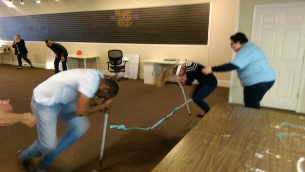 SpanEnterprises's tweet photo. Had fun beating @secondbrick at their relay races! #3timewinners #OfficeWars #wekickthebrick http://t.co/FVBjIVkvx8