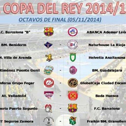 Handball_Spain's tweet photo. Estos son los emparejamientos de los 1/8 de final de la Copa del Rey: http://t.co/RadiJcDRzS