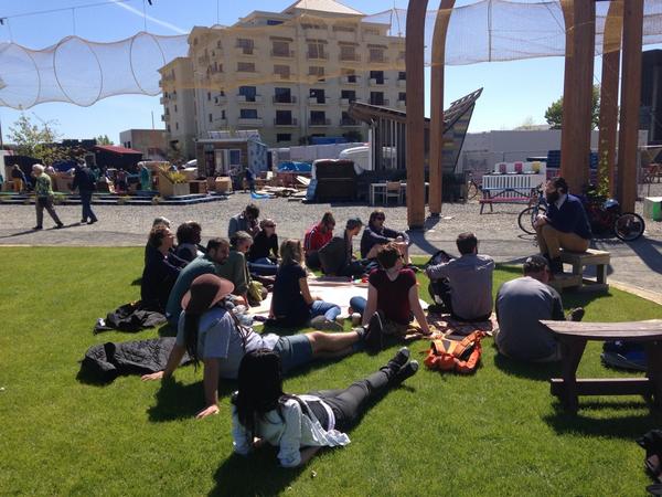 BekaWhale's tweet photo. Learning about 'critical spatial practice' &amp; Adaptive Urbanism' at FESTA 'The Commons' amazing day already! @BizDojo http://t.co/bl5DsPQaRj