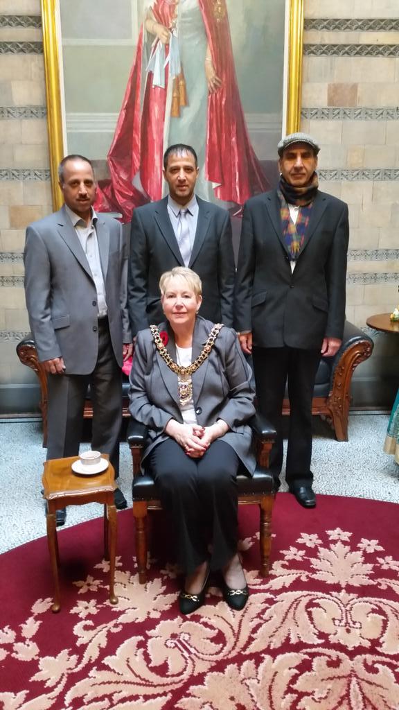 SAHACOUTURE's tweet photo. KASHMIR DAY at Manchester Town Hall  w http://t.co/g26HruWk4i