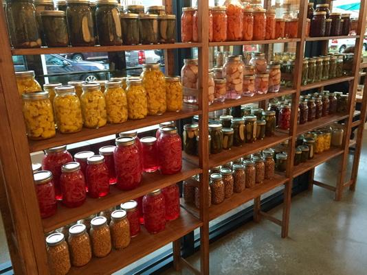 The pickle wall at PastureQ. (<a href="/Pasture_cville/">PastureQ</a>)