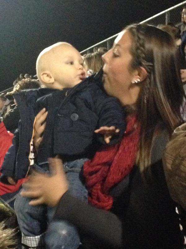 Baby Breck's cheering for Uncle Isaac!