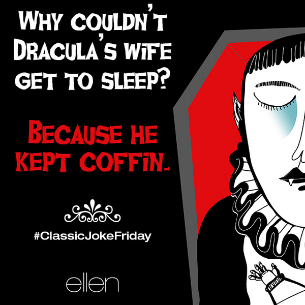 TheEllenShow's tweet image. Happy #ClassicJokeFriday