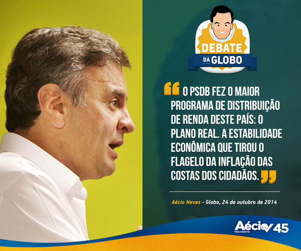 PSDBoficial's tweet photo. "O PSDB fez o maior programa de distribuição de renda deste país." @AecioNeves #Aecio45PeloBrasil http://t.co/s8wDIYbDKB
