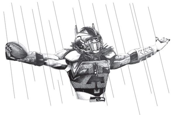 shereseh20's tweet photo. @RSherman_25 drawn by Kevin Barker http://t.co/dlAk0Nm94Z