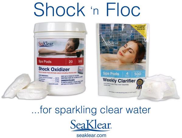 Perfect evening for a hot tub soak but first remember to Shock n Floc for sparkling clean water!