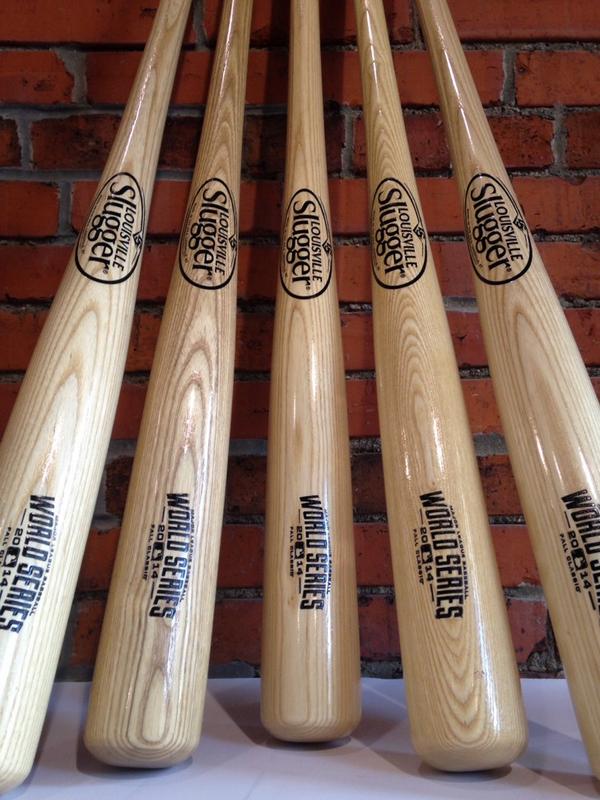 Cut4's tweet image. Followers to RETWEET can win a bat from @sluggernation and an official #WorldSeries baseball.