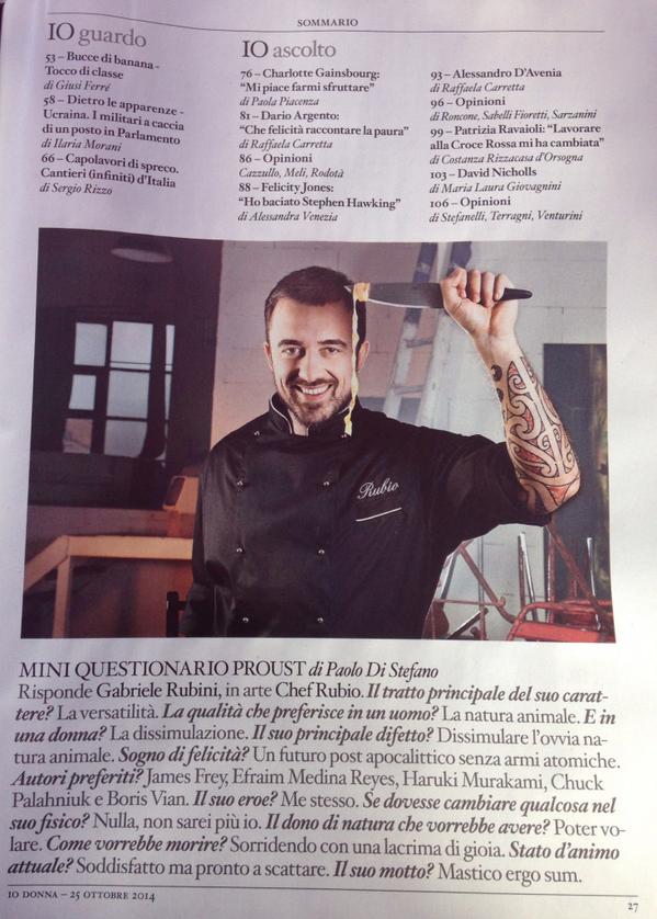 b_castiello's tweet photo. @rubio_chef #MiniQuestionarioProust @iodonnalive #paolodistefano http://t.co/5v0fAqAD4N