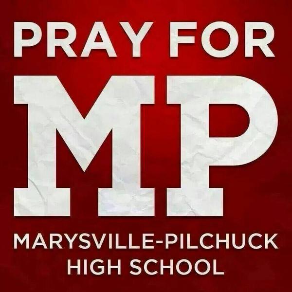 My friend's daughter attends this school. She is OK. Pls keep her 4 wounded classmates in your thoughts. #Marysville