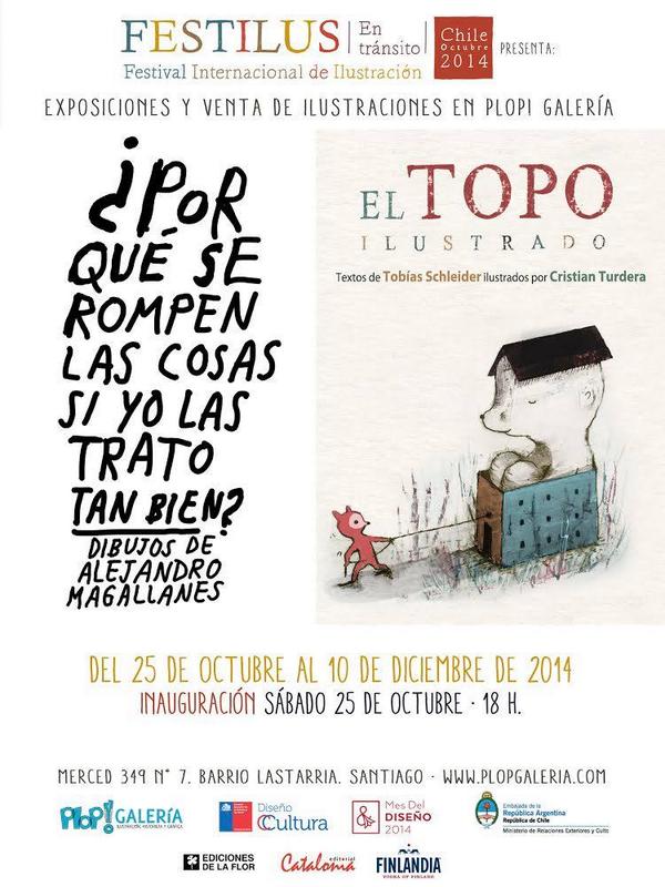 Festilus's tweet photo. Exposición doble en @PLOPGaleria: @ElTopoIlustrado + @Magallanes71 ¿Te la vas a perder? ¡En 1 hora más! #Festilus http://t.co/oaCKhgjvJW