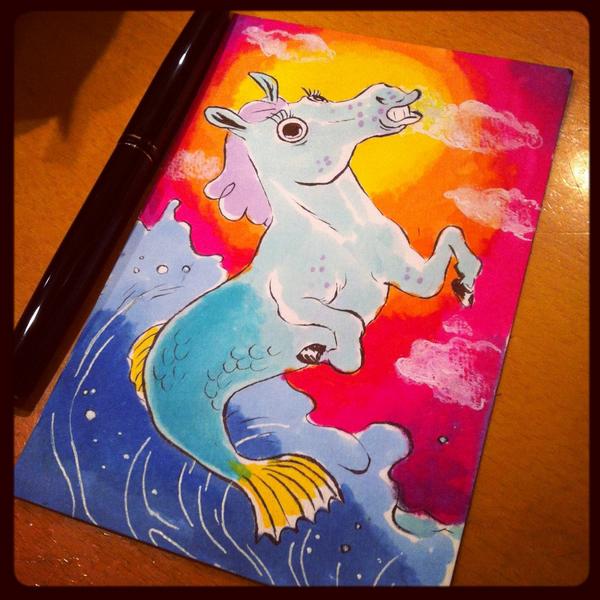 sketchshark's tweet photo. Lisa Franking tonight. #mermare http://t.co/H1CR7pXEBa