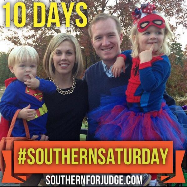 JudgeSouthern's tweet image. It's #SouthernSaturday, y'all! There are only 10 days before Election Day. RT to support #southern4judge #NCJudges14