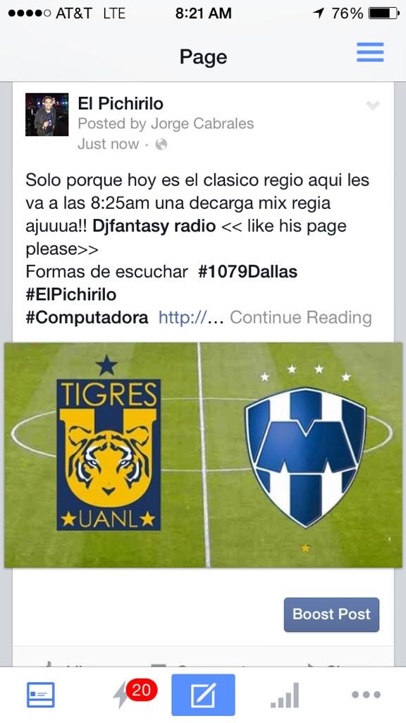 ZonaMX991's tweet photo. 8:25 #1079DescargaMix #Regia hoy es el clásico 7pm @TigresOficial @Rayados @danielcguerra @loreeflores @aideeariadna http://t.co/pVpq8bB2uU
