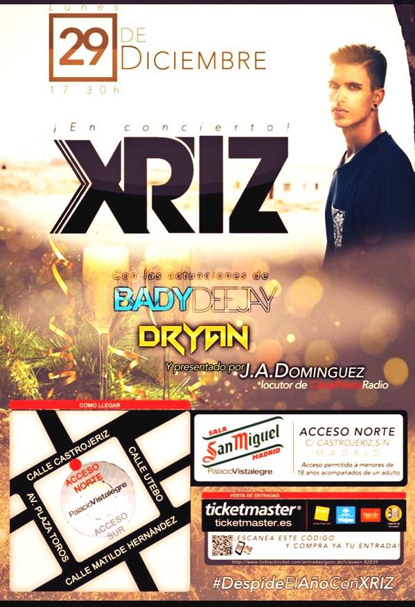 laligamusic's tweet photo. ¿No sabes aún que pedirle a #PapáNoel? Dile que te regale una entrada para el 29 de Diciembre y #DespideElAñoConXriz http://t.co/jv1SVSc5xi