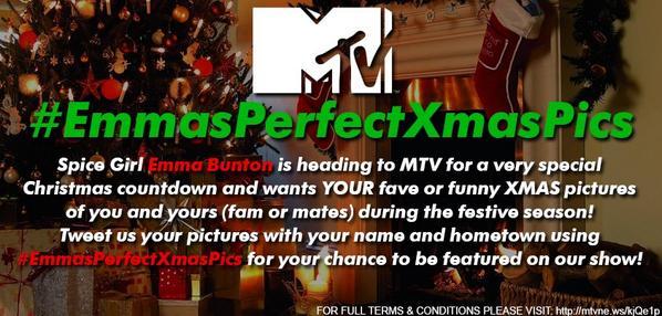 MTVMusicUK's tweet photo. .@EmmaBunton wants to show YOUR Xmas pics on MTV! Check it out! #EmmasPerfectXmasPics T&amp;C's http://t.co/PqRo2Zm0oX RT http://t.co/rkfmAdyXvF