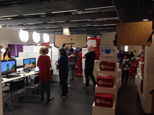 OpenBadges's tweet photo. It's all kicking off in the #OpenBadgesLab on the 9th floor of #MozFest - come join us! http://t.co/y4fYstUNEE