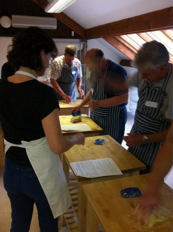 Hartingtons's tweet image. #Bakers dozen of merry #breadmakers in #bakewell mixing the dough with Martha @vpdd @ForgeBakehouse