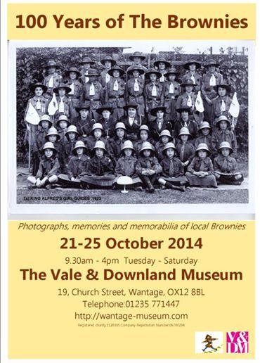 ValeAndDownland's tweet photo. Come and see this exhibition about the Brownies! This week only! http://t.co/n6hxs5qcQS