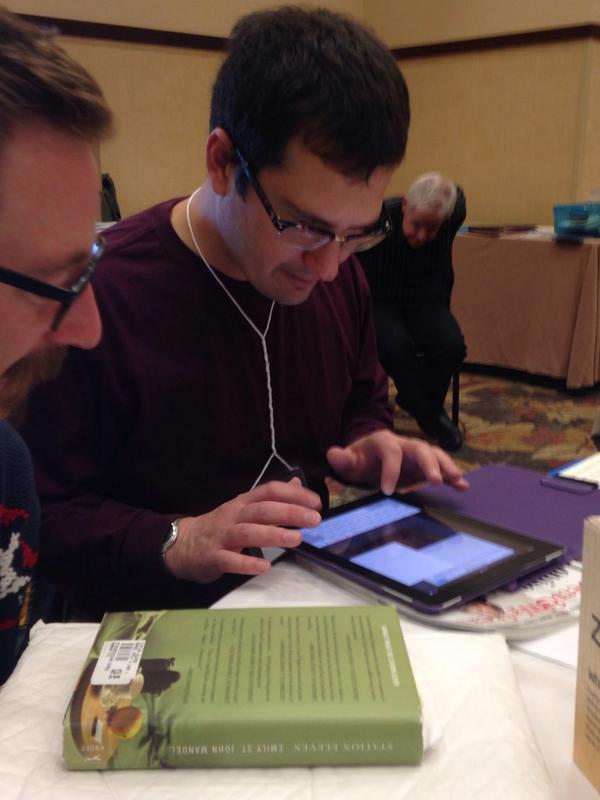 WFOPoets's tweet photo. @bjbest60 Amusing himself on Twitter at the meeting. Best part of #wfop ! http://t.co/ZPO15e4WQR