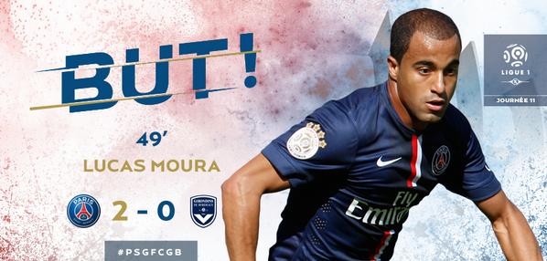 PSGindonesia's tweet photo. 50' Dua gol @LucasnaRede_ dari titik putih bawa Paris memimpin! #PSGFCGB http://t.co/QDF3SmsyOP