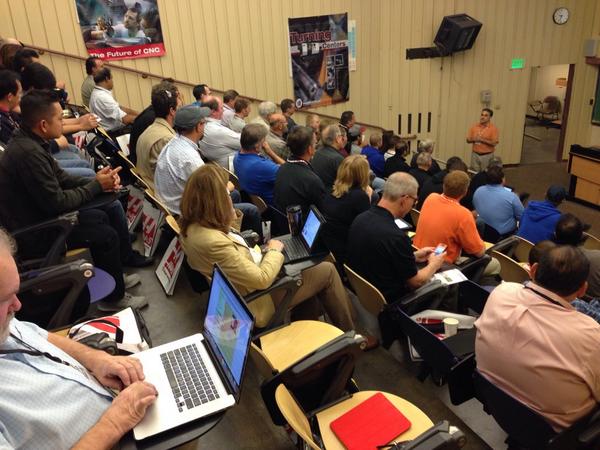 NLowell_SME's tweet photo. @SME_Membership MIke Appio DeAnza  College Student Chapter faculty leads conf in Machining @SME_MFG http://t.co/yjIOGFtdBI