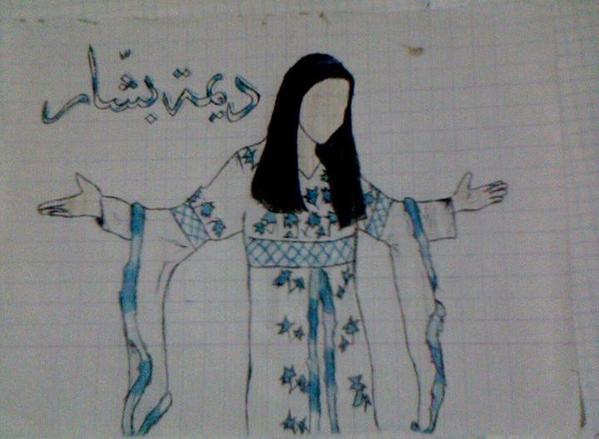 رسمة لـ المبدعة #ديمة_بشار مهداة من إحدى صديقات #إنشاد_كيدز للجمهور الديماني @b_damdoom