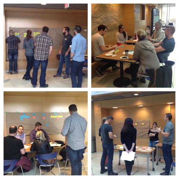 DesignJamYLW's tweet photo. Teams are busy at work! How's everyone doing with the challenge? #DJamYLW #design #Kelowna http://t.co/ZXC3iLBNzf