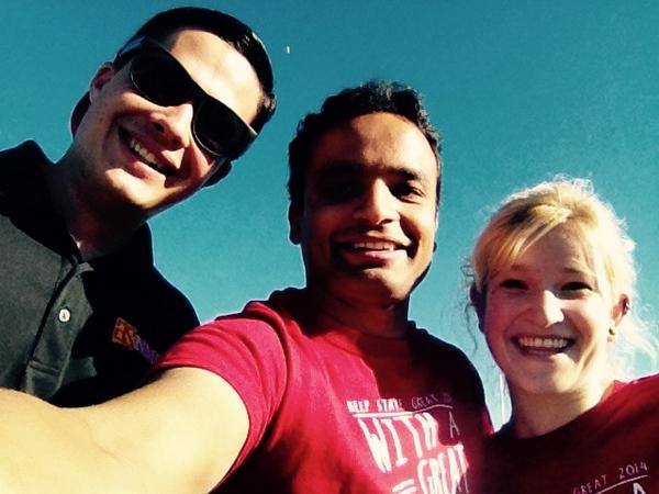 Dr_Basyal's tweet photo. #keepstategreat 2014 @nmsu with @wesjack1776 #selfie http://t.co/QJ2ij3oWEI