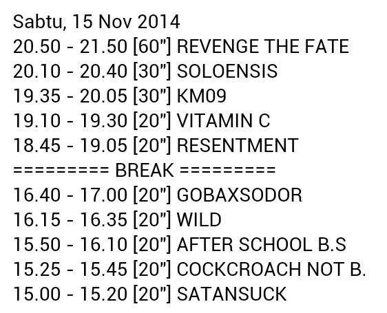 ShowcaseEvent's tweet photo. Rundown Sabtu, 15 Nov 2014 || #IndieClothingCarnival || @ Diamond #Surakarta #Solo | Come, See and Listen... http://t.co/I01gUamPqY