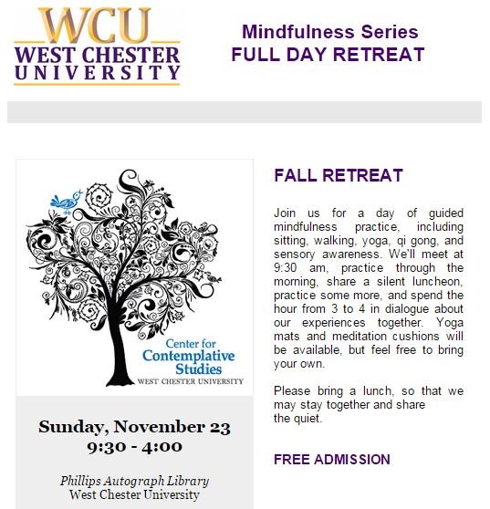 WCU_CCS's tweet photo. Please join us on Sunday, November 23 for our Fall Retreat! http://t.co/iraVJZbyMa