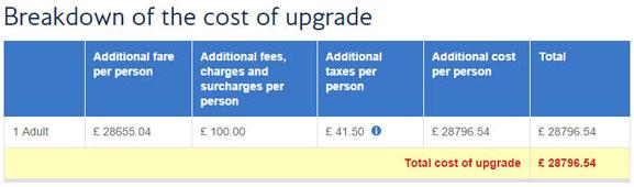 jmparki's tweet photo. Hmmm, @British_Airways seems to want nearly £29k to upgrade... Thanks, but I think I'll pass. http://t.co/u3fNcI1e0k