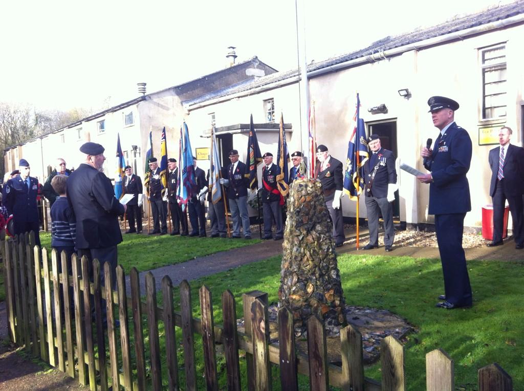 8th_afhs's tweet photo. Remembrance Saturday ceremony at #389th Bomb Group #WWII #USAAF base Hethel. USAF Chaplain Snyder http://t.co/M6fGWMNb49