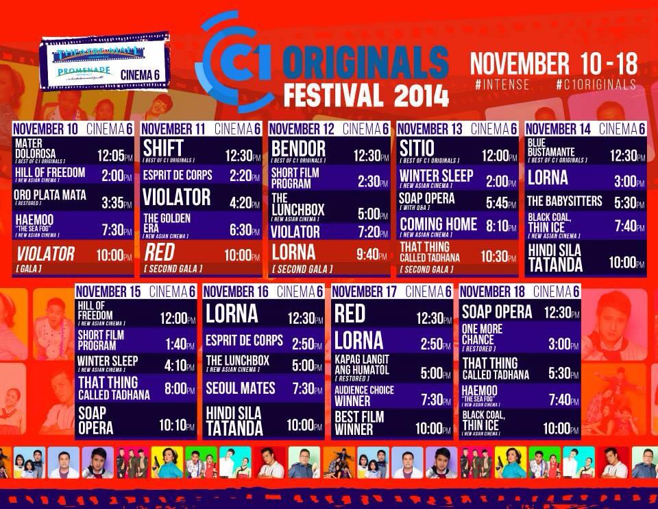 c1origs's tweet image. Cinema One Originals Schedule: #C1Originals #Intense #Retweet