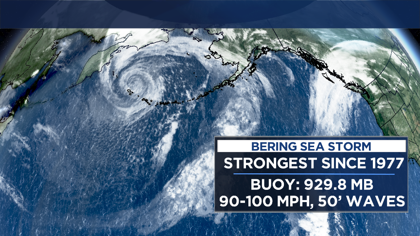 RobMayeda's tweet photo. Per @NWSAnchorage Buoy east of #BeringBomb storm dipped to 929.8mb, likely closer to mid 920s near storm center. http://t.co/d0BvYaN7rI