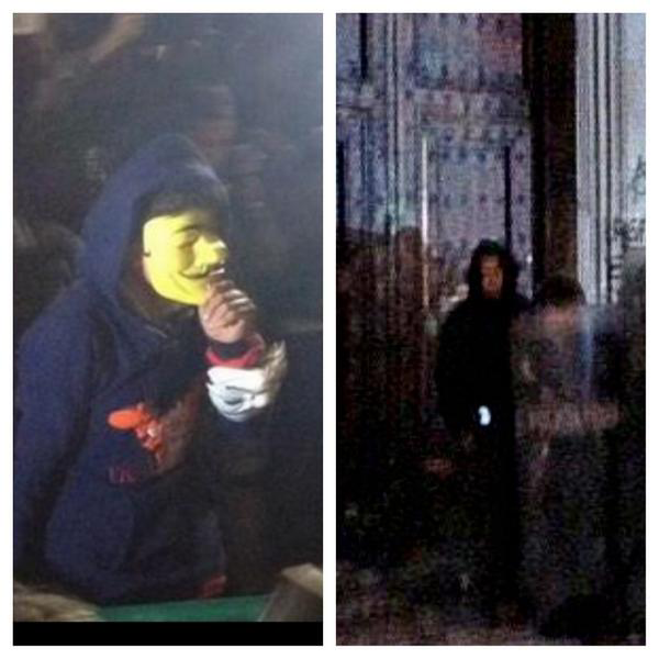 tweet_quake's tweet image. FOTO. Uno de los enmascarados que incendió la puerta del Palacio Nacional es protegido por la polocía  #YaMeCansé