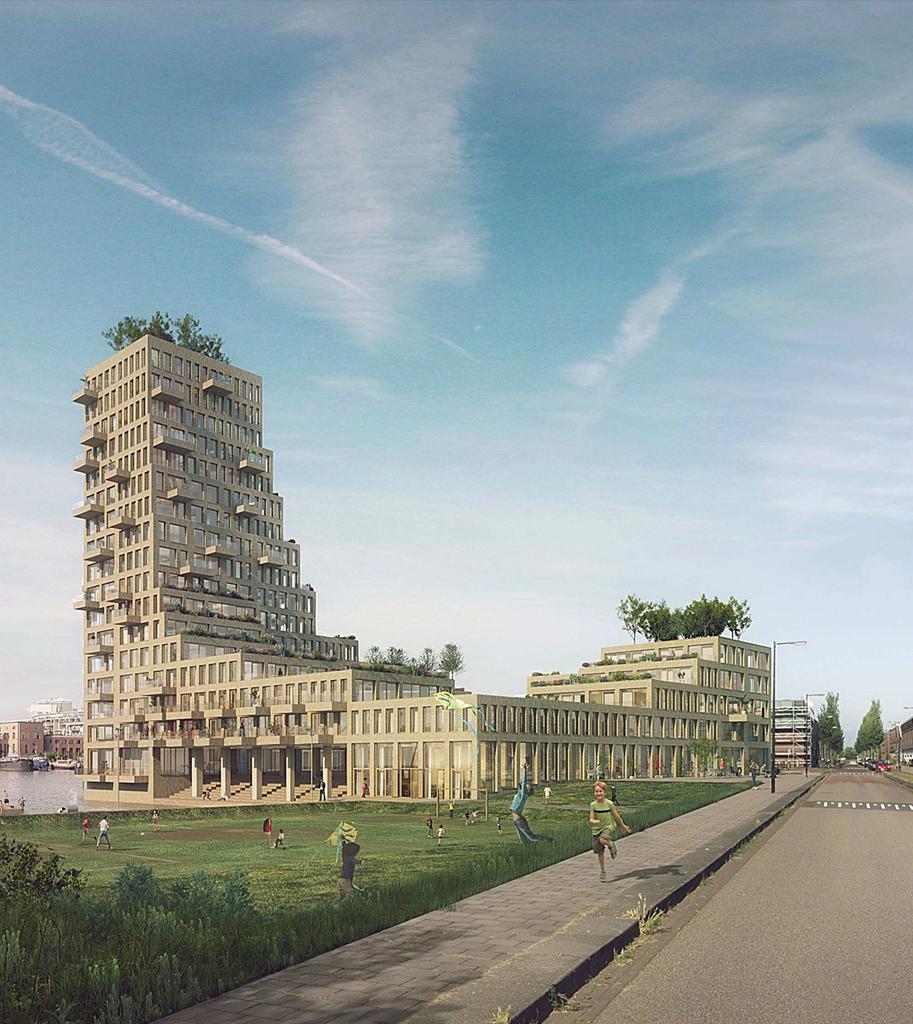 Verreweg beste plan voor #Ertskade. Bijzondere getrapte toren in het water en bomen op 't dak! #KondorWesselsVastgoed