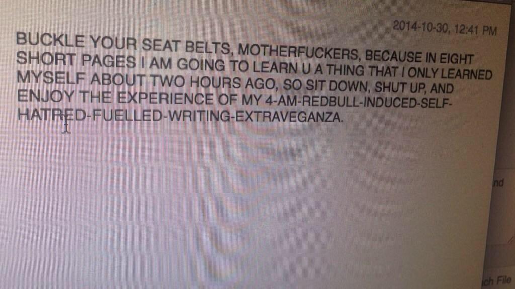 urgorgeoussmile's tweet photo. how to start an essay: http://t.co/uZzdszUKao