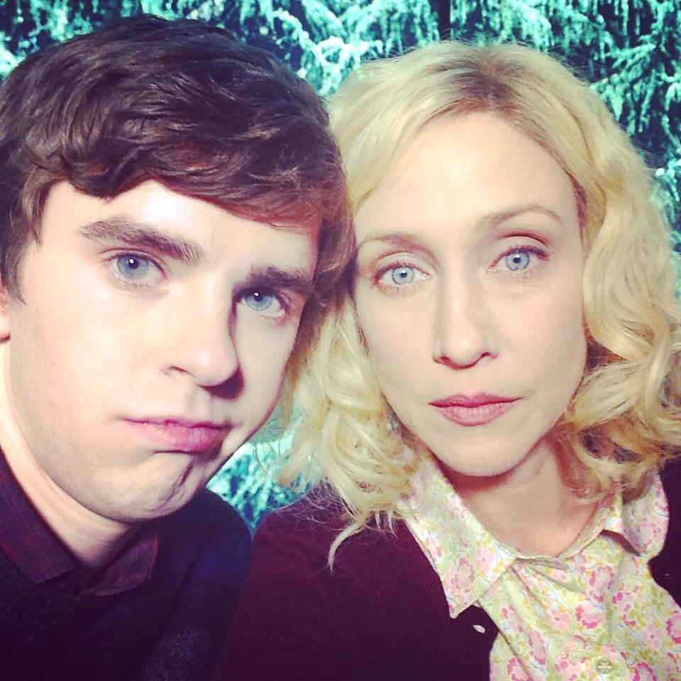 VeraFarmiga's tweet photo. Locking horns and hearts tonight. 😳 @InsideBates @CarltonCuse @KE8 @CarbonellNestor @TheKennyJohnson @maxthieriot http://t.co/AuGyzrR1k5
