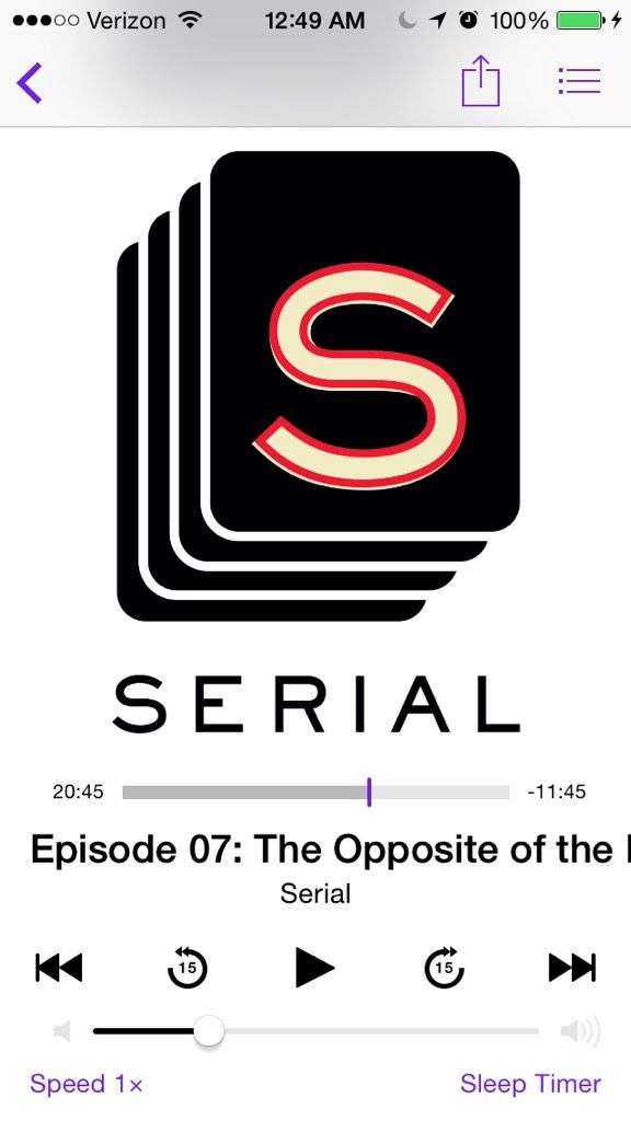 milishah_'s tweet photo. Thursday is the best day of the week because it means new #serialpodcast episode! #didadnandoit??? http://t.co/pi6ziZGStp