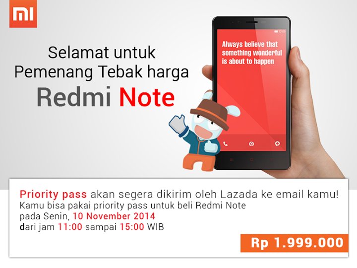 XiaomiIndonesia's tweet photo. dan inilah daftar pemenang Priority Pass #RedmiNote, apakah kamu yang beruntung? :D http://t.co/oXNRf6Hp5X
> http://t.co/s1RsN441TI