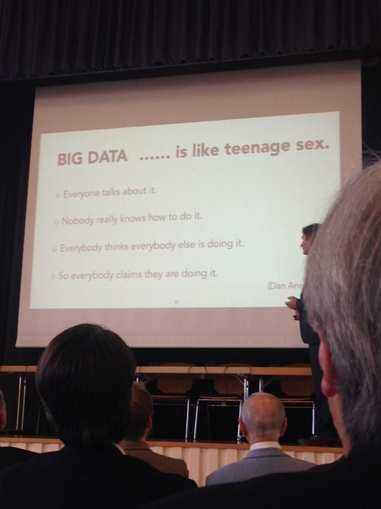 questionStar_de's tweet photo. Big Data is like teenage sex! :))) http://t.co/8NSeBSkMPJ