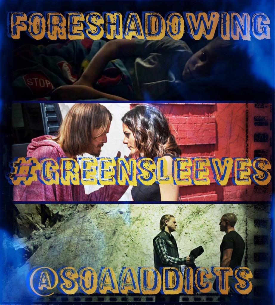 SOAAddictsPT's tweet photo. We talk foreshadowing on #Greensleeves for today's #WeeklyAnarchy. @SOAAddicts #SOAFX #FinalRide http://t.co/7hi1d4llXs